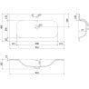 Mexen Orio dulap baie 90 cm cu lavoar Vela, 1 sertar, negru mat - 91A10-09047-1-BF71-W23M71