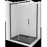 Mexen Omega cabină de duș extensibilă 120 x 80 cm, transparent, Neagră + cadă de duș Flat, Neagră - 825-120-080-70-00-4070B