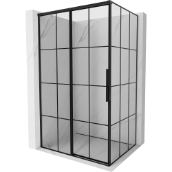 Mexen Rox cabina de duș glisantă stânga 95 x 110 cm, grilaj negru, negru - 8C2-095-110-70-77-L