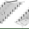 Mexen Omega cabină de duș extensibilă 100 x 100 cm, transparent, Neagră + cadă de duș Flat, Albă - 825-100-100-70-00-4010B