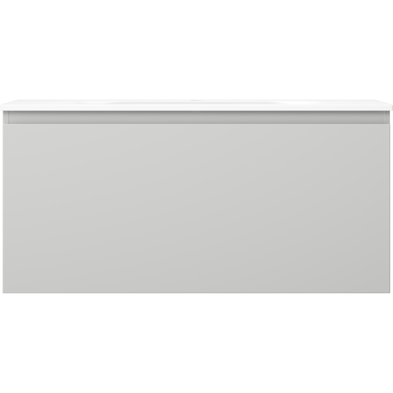 Mexen Orio 100 cm-es fürdőszoba szekrény Vela mosdóval, 1 fiók, szürke matt/fehér matt - 91A10-10047-1-BF62-W23M01