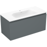 Mexen Orio 100 cm-es fürdőszobai szekrény Vela mosdóval, 1 fiók, grafit matt/fehér matt - 91A10-10047-1-BF66-W23M01