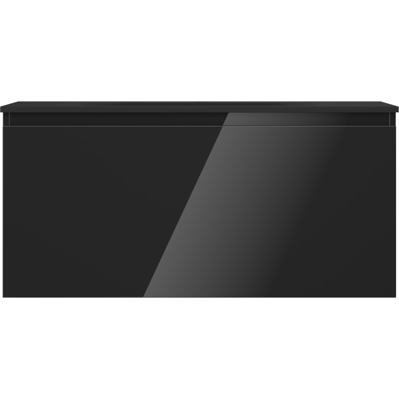 Mexen Orio fürdőszobai szekrény 100 cm mosdóval Vela, 1 fiók, fekete fényes/fekete matt - 91A10-10047-1-BF70-W23M71