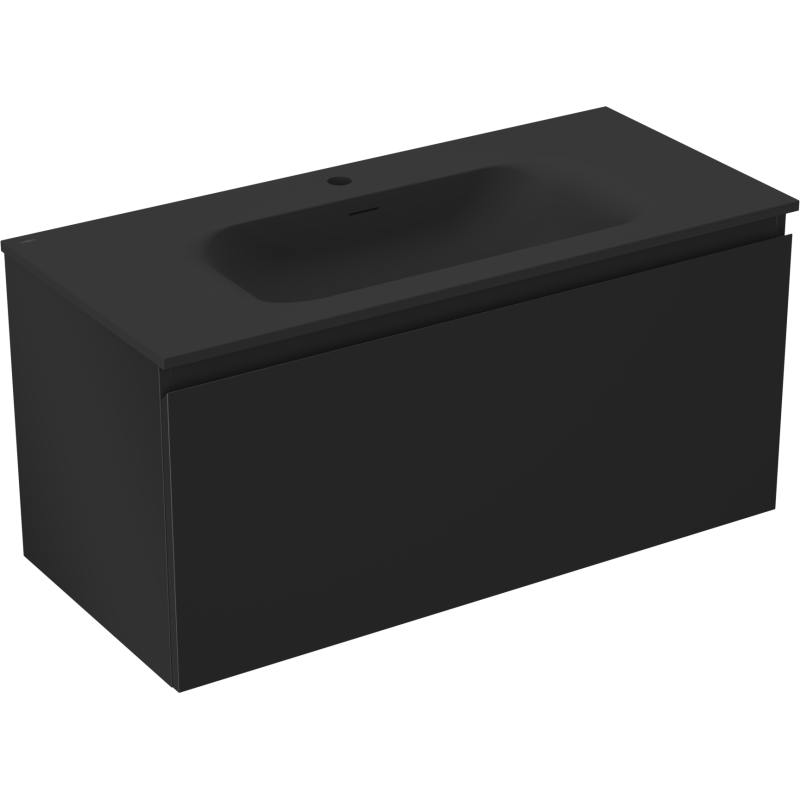 Mexen Orio dulap baie 100 cm cu lavoar Vela, 1 sertar, negru mat - 91A10-10047-1-BF71-W23M71