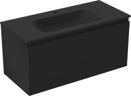 Mexen Orio dulap baie 100 cm cu lavoar Vela, 1 sertar, negru mat - 91A10-10047-1-BF71-W23M71