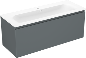 Mobilier de baie Mexen Orio 120 cm cu lavoar Vela, 1 sertar, grafit mat/alb mat - 91A10-12047-1-BF66-W23M01