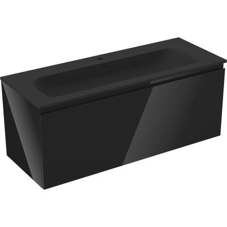 Mexen Orio dulap baie 120 cm cu lavoar Vela, 1 sertar, negru lucios/negru mat - 91A10-12047-1-BF70-W23M71