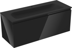 Mexen Orio dulap baie 120 cm cu lavoar Vela, 1 sertar, negru lucios/negru mat - 91A10-12047-1-BF70-W23M71
