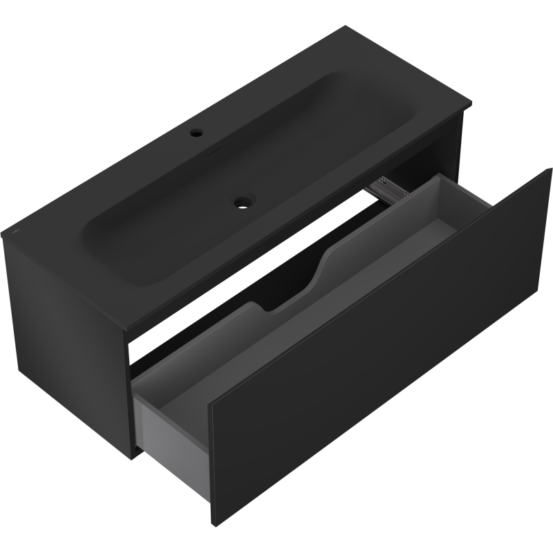 Mexen Orio dulap baie 120 cm cu lavoar Vela, 1 sertar, negru mat - 91A10-12047-1-BF71-W23M71