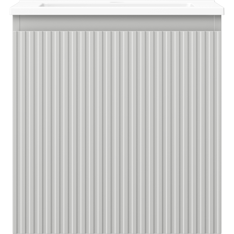 Mexen Rivel dulap baie 45 cm cu lavoar Otis, 1 sertar, canelat, gri mat/alb mat - 91A20-04547-1-BF62-W18M01