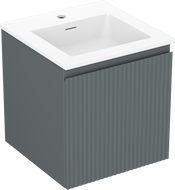 Mexen Rivel dulap baie 45 cm cu chiuvetă Otis, 1 sertar, canelat, grafit mat/alb mat - 91A20-04547-1-BF66-W18M01