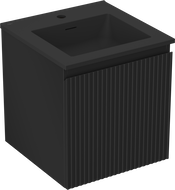 Mexen Rivel dulap baie 45 cm cu lavoar Otis, 1 sertar, canelat, negru mat - 91A20-04547-1-BF71-W18M71