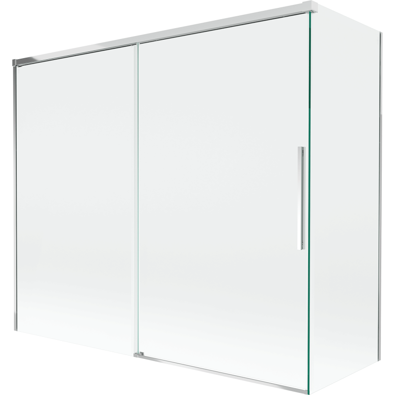 Mexen Rox 2-szárnyú, toló fürdőszobai válaszfal 180 + 80 x 150 cm, átlátszó, króm - 8C9-180-080-01-00