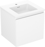 Mexen Rivel dulap baie 50 cm cu lavoar Otis, 1 sertar, cu caneluri, alb mat - 91A20-05047-1-BF01-W18M01
