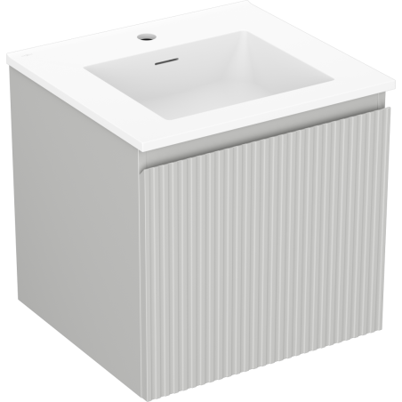 Mexen Rivel dulap baie 50 cm cu chiuvetă Otis, 1 sertar, cu caneluri, gri mat/alb mat - 91A20-05047-1-BF62-W18M01