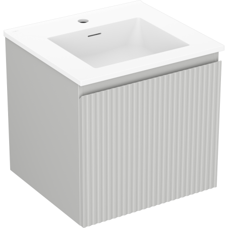 Mexen Rivel dulap baie 50 cm cu lavoar Otis, 1 sertar, canelat, gri mat/alb mat - 91A20-05047-1-BF62-W18M01