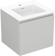 Mexen Rivel dulap baie 50 cm cu lavoar Otis, 1 sertar, canelat, gri mat/alb mat - 91A20-05047-1-BF62-W18M01