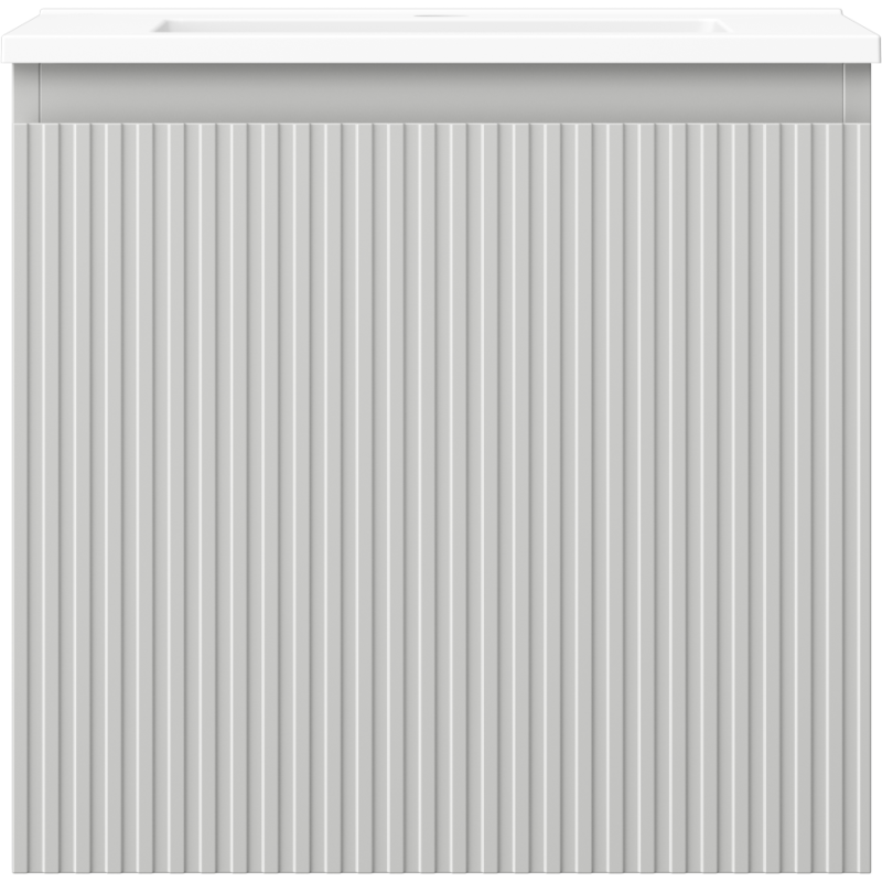 Mexen Rivel dulap baie 50 cm cu lavoar Otis, 1 sertar, canelat, gri mat/alb mat - 91A20-05047-1-BF62-W18M01