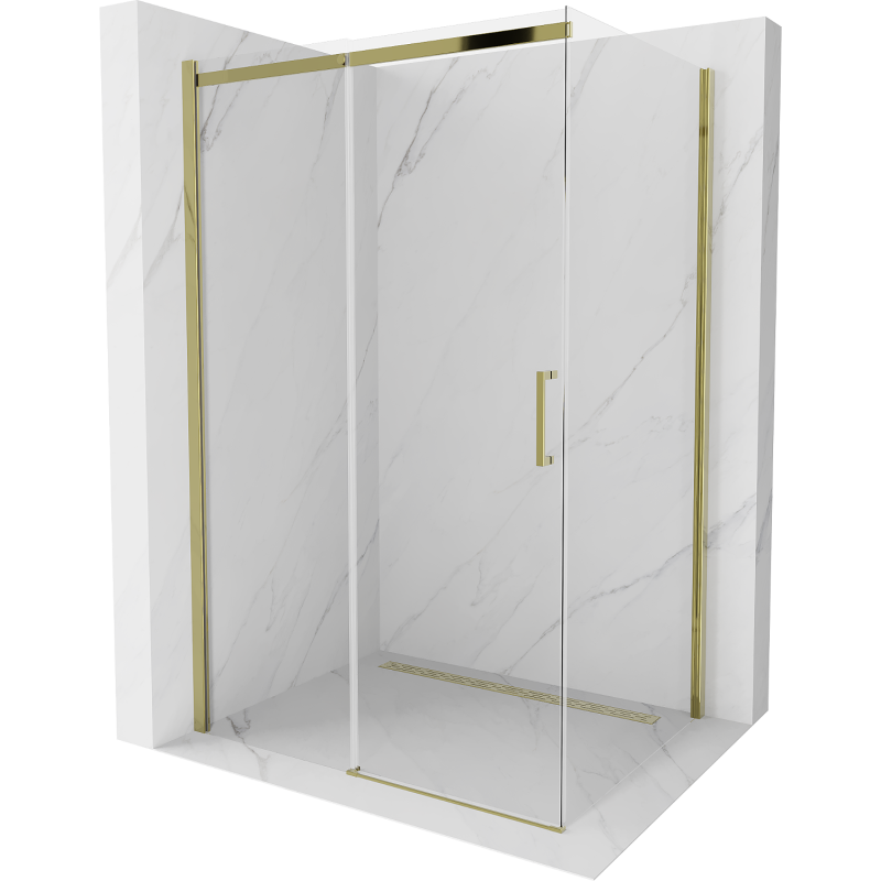 Mexen Omega tolóajtós zuhanykabin 110 x 80 cm, Átlátszó, Arany - 825-110-080-50-00