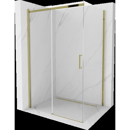 Mexen Omega cabină de duș extensibilă 110 x 90 cm, transparent, Aurie - 825-110-090-50-00