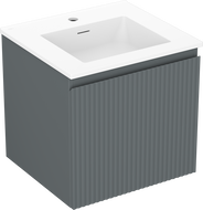 Mexen Rivel dulap baie 50 cm cu chiuvetă Otis, 1 sertar, canelat, grafit mat/alb mat - 91A20-05047-1-BF66-W18M01