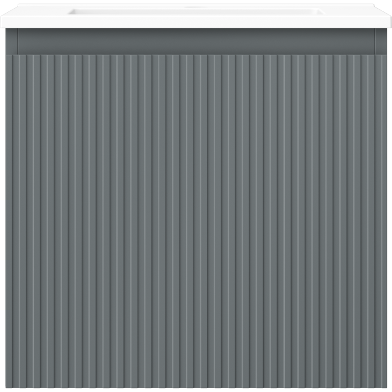 Mexen Rivel fürdőszobai szekrény 50 cm mosdóval Otis, 1 fiók, bordázott, grafit matt/fehér matt - 91A20-05047-1-BF66-W18M01