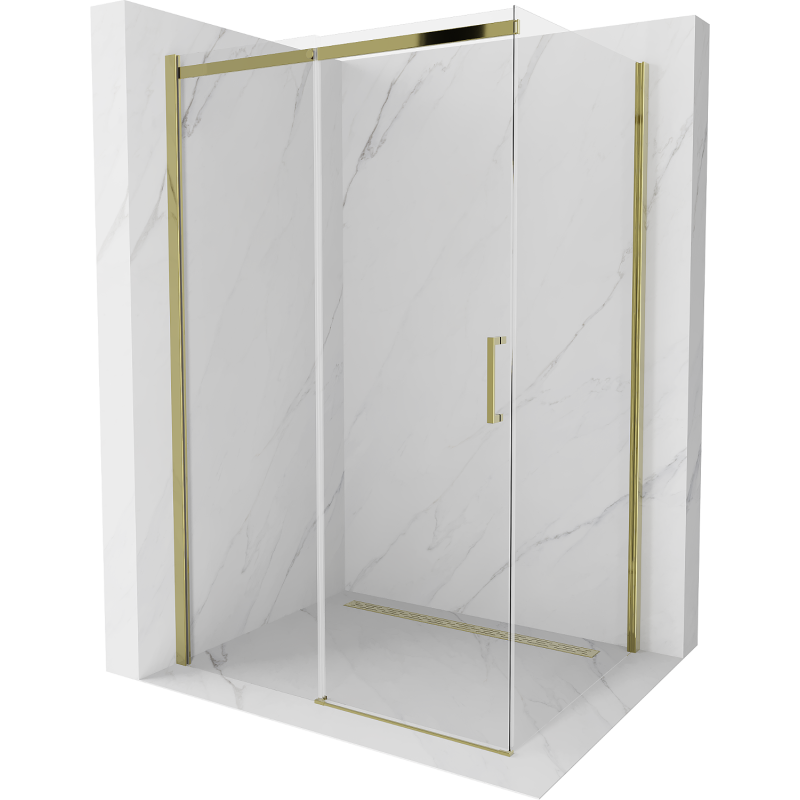 Mexen Omega cabina de duș culisantă 110 x 100 cm, transparentă, aurie - 825-110-100-50-00
