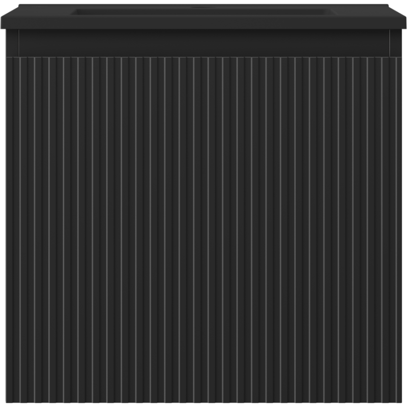 Mexen Rivel dulap baie 50 cm cu chiuvetă Otis, 1 sertar, fațetat, negru mat - 91A20-05047-1-BF71-W18M71