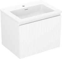 Mexen Rivel dulap baie 60 cm cu lavoar Otis, 1 sertar, șanțuri, alb mat - 91A20-06047-1-BF01-W18M01