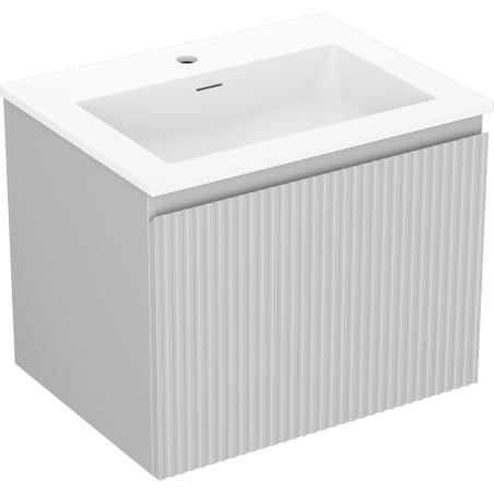 Mexen Rivel dulap baie 60 cm cu lavoar Otis, 1 sertar, canelat, gri mat/alb mat - 91A20-06047-1-BF62-W18M01