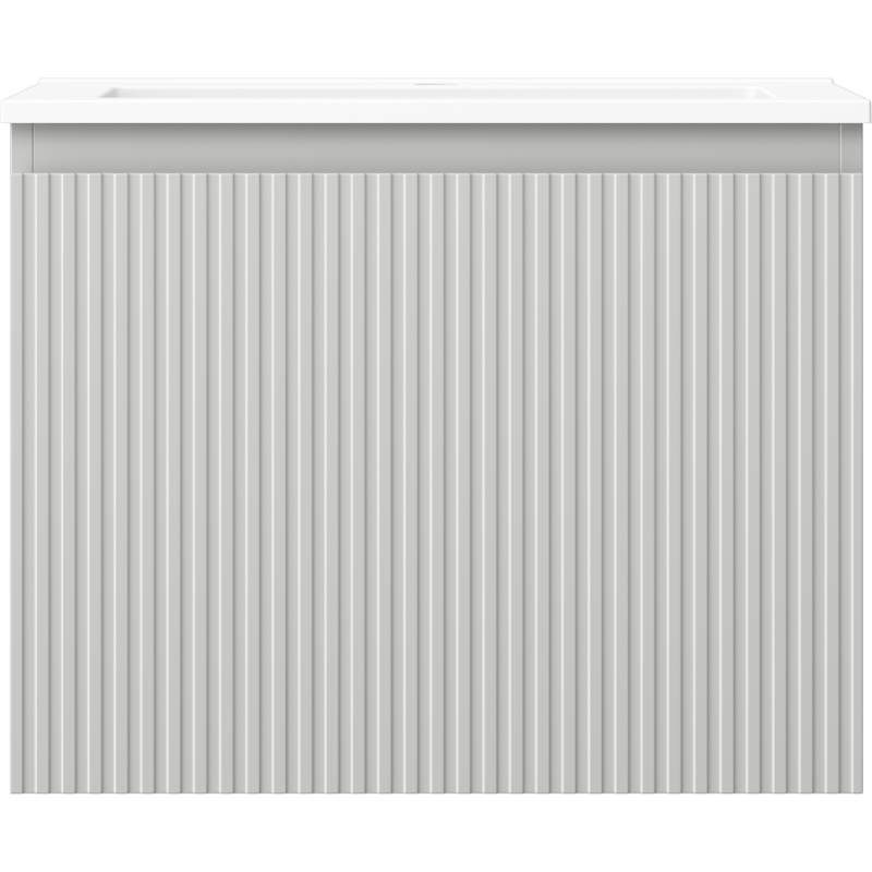 Mexen Rivel dulap baie 60 cm cu lavoar Otis, 1 sertar, canelat, gri mat/alb mat - 91A20-06047-1-BF62-W18M01