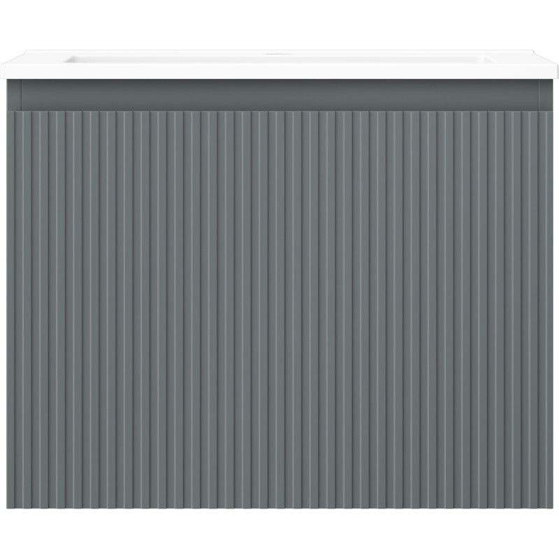 Mexen Rivel dulap baie 60 cm cu lavoar Otis, 1 sertar, canelat, grafit mat/alb mat - 91A20-06047-1-BF66-W18M01