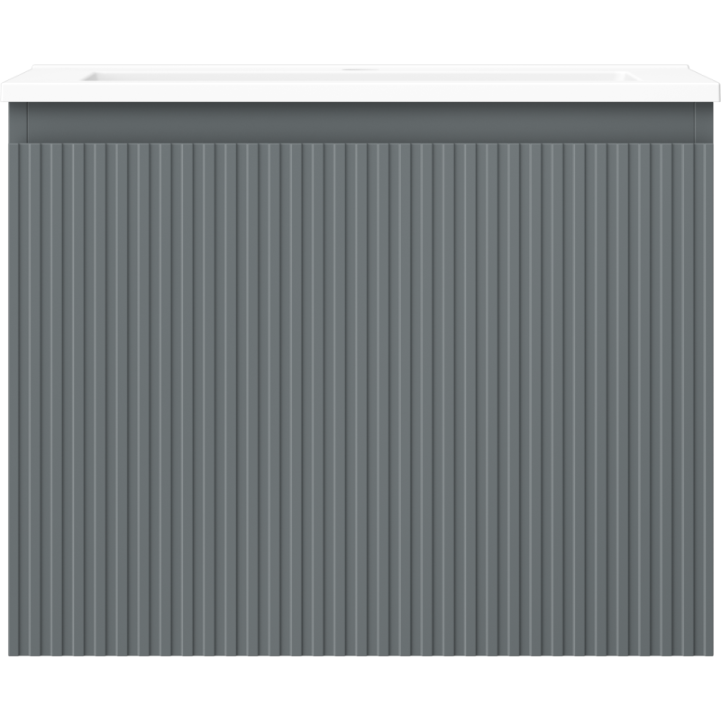 Mexen Rivel dulap de baie 60 cm cu lavoar Otis, 1 sertar, canelat, grafit mat/alb mat - 91A20-06047-1-BF66-W18M01