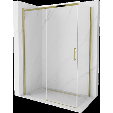 Mexen Omega cabină de duș extensibilă 130 x 70 cm, transparent, Aurie - 825-130-070-50-00