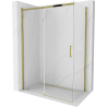 Mexen Omega 130 x 70 cm-es toló zuhanykabin, átlátszó, arany - 825-130-070-50-00