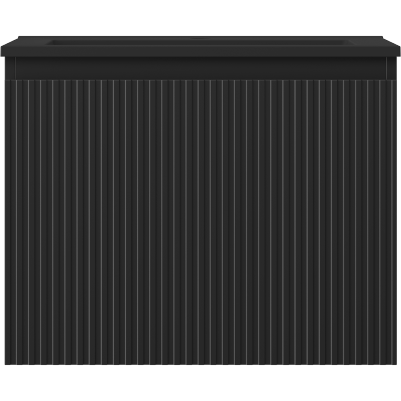 Mexen Rivel dulap baie 60 cm cu chiuvetă Otis, 1 sertar, riflat, negru mat - 91A20-06047-1-BF71-W18M71