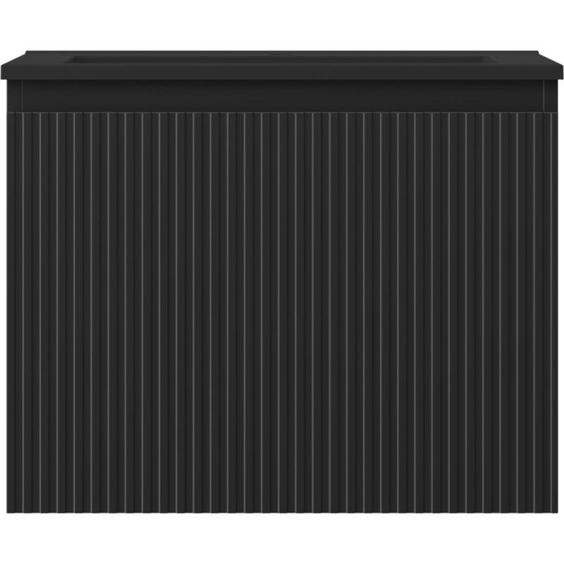 Mexen Rivel dulap de baie 60 cm cu lavoar Otis, 1 sertar, striat, negru mat - 91A20-06047-1-BF71-W18M71