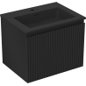 Mexen Rivel dulap baie 60 cm cu chiuvetă Otis, 1 sertar, canelat, negru mat - 91A20-06047-1-BF71-W18M71