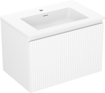 Mexen Rivel dulap baie 70 cm cu lavoar Otis, 1 sertar, canelat, alb mat - 91A20-07047-1-BF01-W18M01
