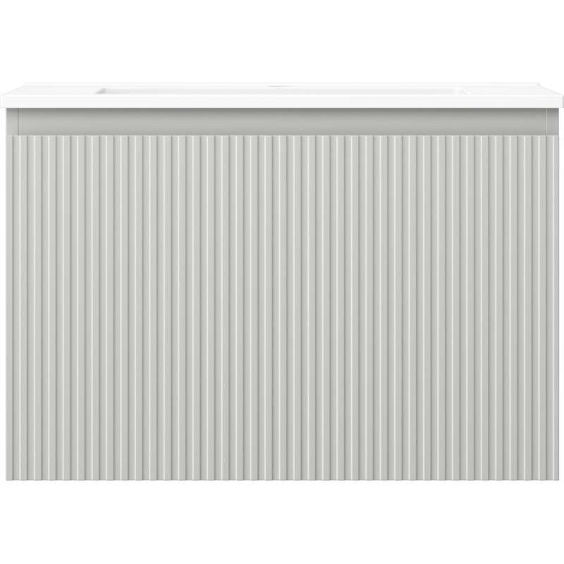 Mexen Rivel dulap baie 70 cm cu chiuvetă Otis, 1 sertar, canelat, gri mat/alb mat - 91A20-07047-1-BF62-W18M01