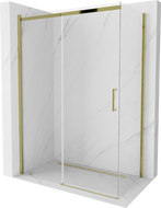 Mexen Omega 140 x 70 cm-es toló zuhanykabin, átlátszó, arany - 825-140-070-50-00