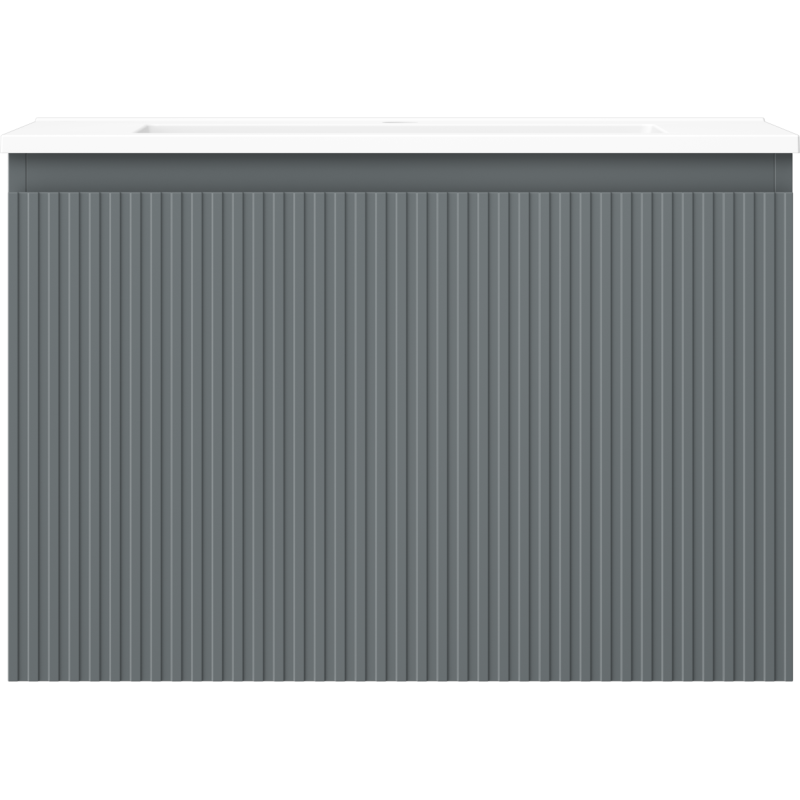 Mexen Rivel dulap baie 70 cm cu lavoar Otis, 1 sertar, canelat, grafit mat/alb mat - 91A20-07047-1-BF66-W18M01