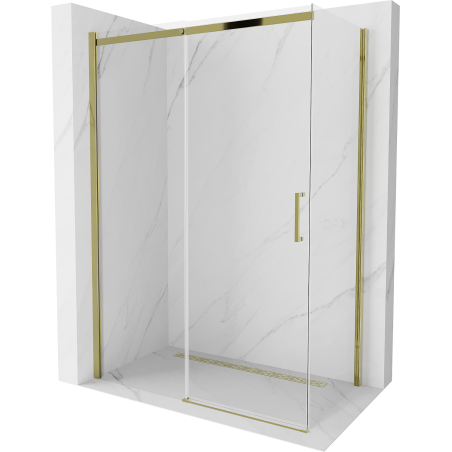 Mexen Omega cabină de duș extensibilă 140 x 80 cm, transparent, Aurie - 825-140-080-50-00