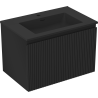 Mexen Rivel dulap de baie 70 cm cu lavoar Otis, 1 sertar, canelat, negru mat - 91A20-07047-1-BF71-W18M71