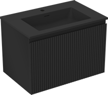 Mexen Rivel dulap baie 70 cm cu lavoar Otis, 1 sertar, canelat, negru mat - 91A20-07047-1-BF71-W18M71