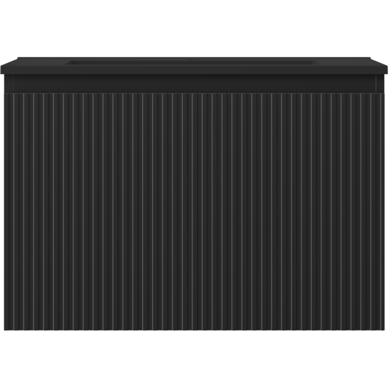 Mexen Rivel dulap baie 70 cm cu lavoar Otis, 1 sertar, canelat, negru mat - 91A20-07047-1-BF71-W18M71