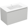 Mexen Rivel dulap baie 80 cm cu lavoar Otis, 1 sertar, fațetat, mat gri/alb mat - 91A20-08047-1-BF62-W18M01