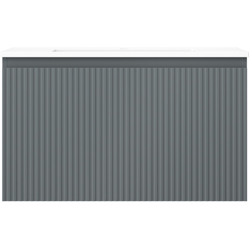 Mexen Rivel dulap baie 80 cm cu lavoar Otis, 1 sertar, striat, grafit mat/alb mat - 91A20-08047-1-BF66-W18M01