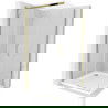 Mexen Omega cabină de duș extensibilă 100 x 100 cm, transparent, Aurie + cadă de duș Flat - 825-100-100-50-00-4010