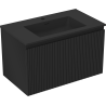 Mexen Rivel dulap baie 80 cm cu lavoar Otis, 1 sertar, fronturi canelate, negru mat - 91A20-08047-1-BF71-W18M71